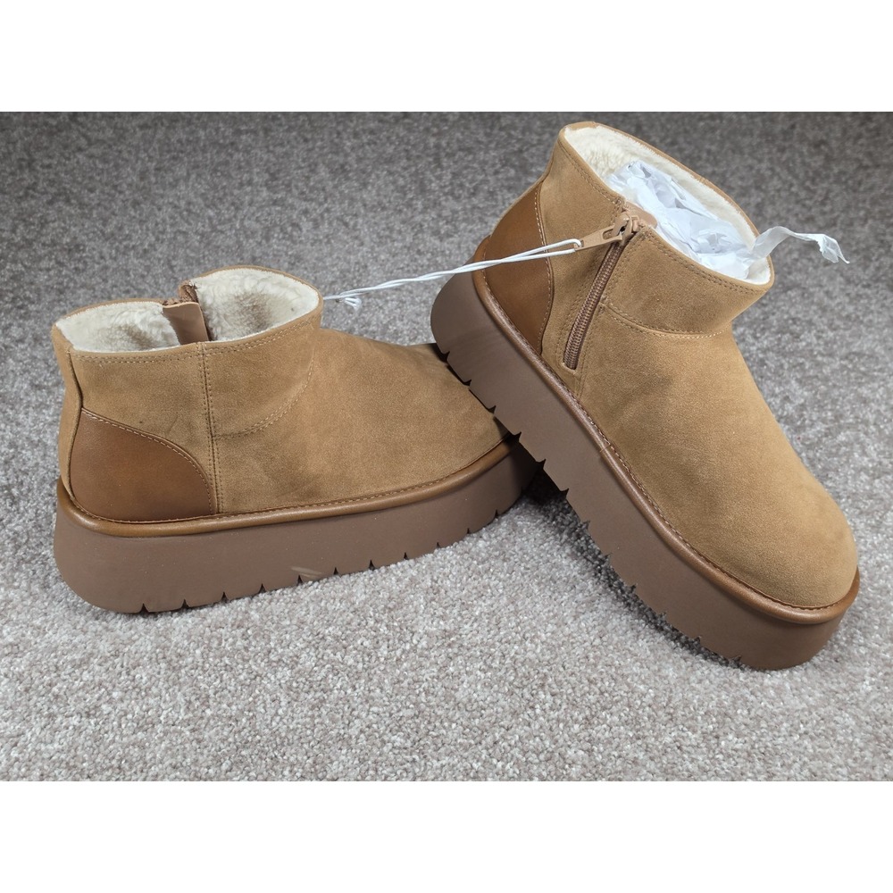 Wild Fable Missy Platform Ankle Boots Womens Size 6 Chestnut Faux Suede NWT - Picture 3 of 6